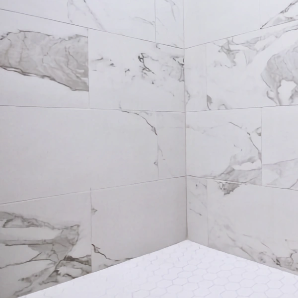 marble tiles in a shower
